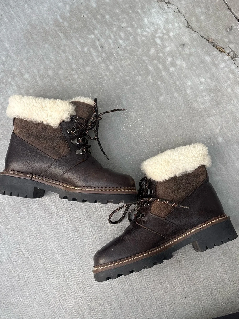 Blondo Shearling Lined Leather Winter Boots Brown Women’s 6
